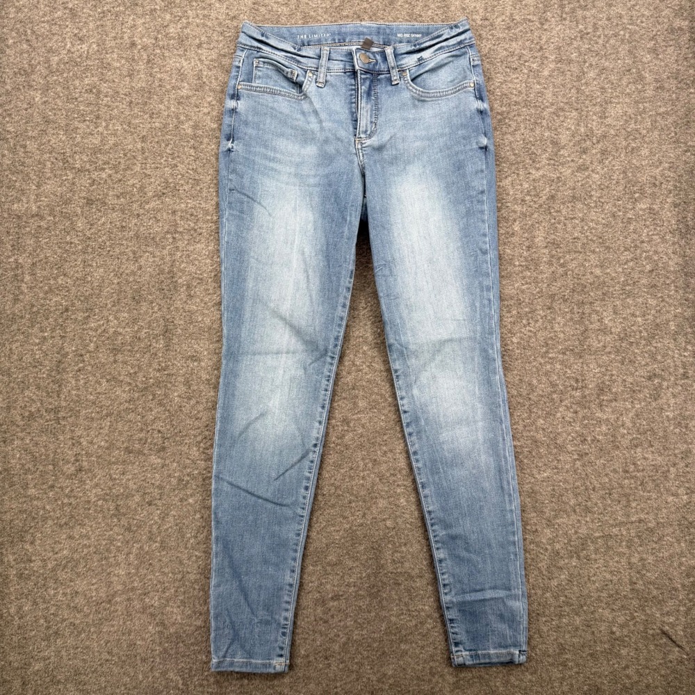 The Limited Womens Mid Rise Skinny Jeans Light Wash Blue Size 4 Ankle Casual